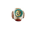 Nepalese White Shell & Brass w/ Om on a Turquoise Center Round Bead 18x17mm