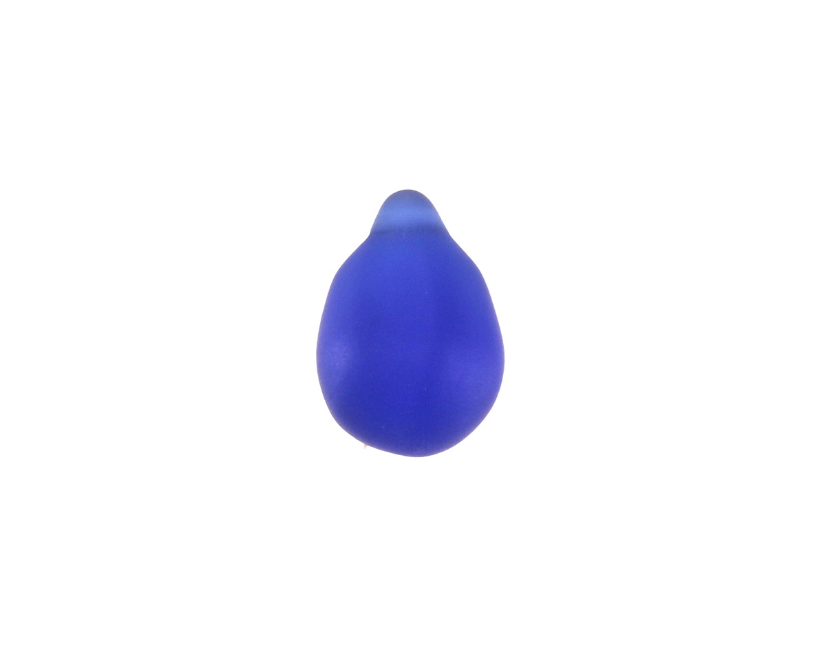 Royal Blue Beach-Style Glass Teardrop Focal 14x10mm