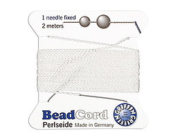 White Griffin Nylon Beading Cord Size 8 (0.8mm), 2 meters