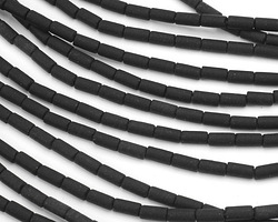 Jet Beach-Style Glass Tube 8x4mm