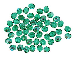 Czech Glass Emerald AB Fire Polished Round 4mm