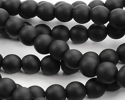 Jet Beach-Style Glass Round 6mm