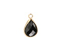 Jet Crystal Teardrop in Gold Finish Bezel 10.5x18mm