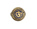 Nepalese Brass Om w/ Inlaid Lapis Coin Bead 20mm