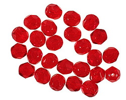 Czech Glass Ruby Red Fire Polished Round 6mm