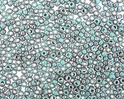 TOHO Marbled Opaque Turquoise/Amethyst Round 11/0 Seed Bead