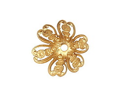 Brass Medallion Flower Bead Cap 10x20mm