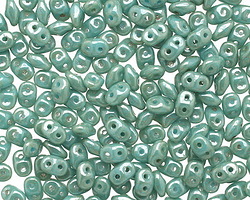 Opaque Stardust Baby Blue SuperDuo 2x5mm Seed Bead