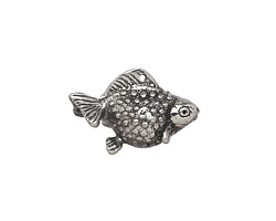Green Girl Pewter Pearlscale Goldfish Charm 21x13mm