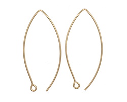 Satin Hamilton Gold (plated) Horse Eye Earwire 44x17mm
