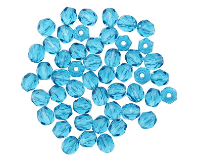 Czech Glass Teal Fire Polished Round 4mm