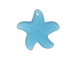 Peacock Blue Beach-Style Glass Starfish 32mm