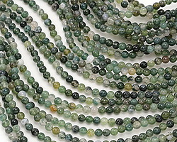 Moss Agate Round 4mm