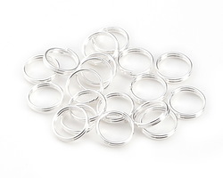 Silver (plated) Split Jump Ring 8mm, 21 gauge