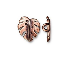 TierraCast Antique Copper (plated) Monstera Button 15mm