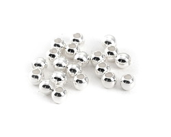 Silver (plated) Round (large hole) Bead 4mm