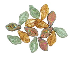 Czech Glass Serenity Mix Leaf Drop 6x12mm