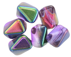 Czech Glass Galactic Meteorite Rectangle Bead 14x11mm