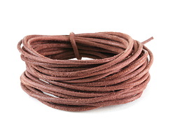 Antique Brown Round Leather Cord 2mm, 32 feet