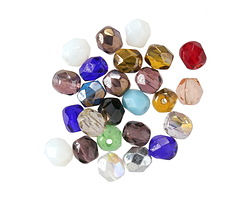 Czech Glass Multi Color Mix Fire Polished Round 5mm