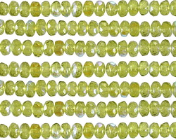 Czech Glass Textured Peridot AB Rondelle 2x3mm