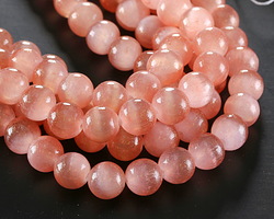 Pearlescent Pink Coral Selenite Round 10mm