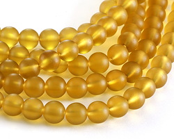 Desert Gold Beach-Style Glass Round 10mm