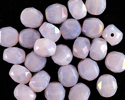 Czech Glass Opal AB Fire Polished Step Cut 8mm