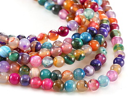 Rainbow Line Agate Round 6mm