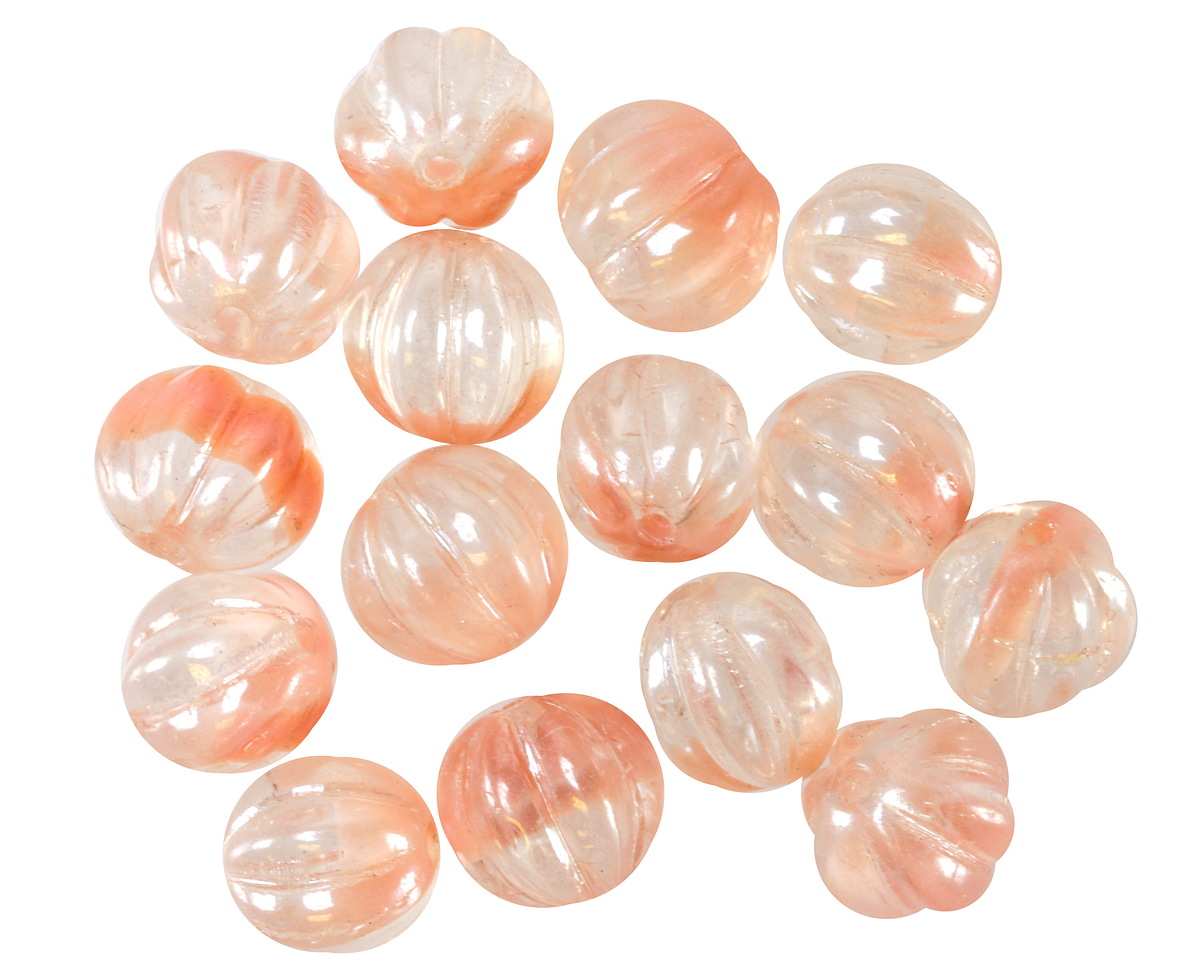 Czech Glass Peach Blossom Melon Round 8mm