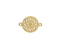 Satin Hamilton Gold (plated) Dahlia Openwork Focal Link 20x14mm