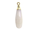 Blue Moonstone Faceted Puff Teardrop Focal w/ Gold Finish 9x28mm