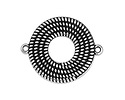 Antique Silver (plated) Coiled Rope Open Circle Focal Link 30x24mm