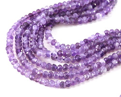 Dogtooth Amethyst Faceted Rondelle 2.5x3.5mm