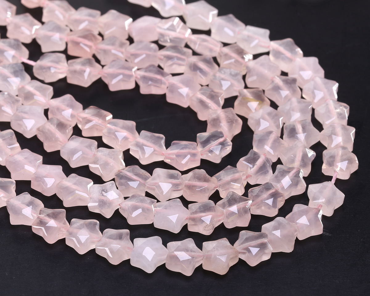 Rose Quartz Microfaceted Star 8mm