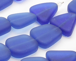 Royal Blue Beach-Style Glass Flat Freeform 15x13-15mm