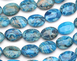 Larimar Blue Crazy Lace Agate Puff Oval 20x15mm