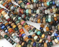 Multi Stone Faceted Rondelle 4x5-6mm