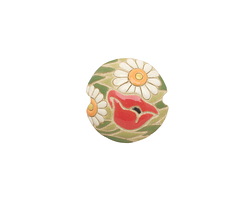 Golem Studio Poppy Meadow Carved Ceramic Lentil 23mm