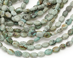 African Turquoise Flat Oval 8x6mm