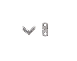 Antique Silver Finish Small Chevron 2-Hole Bead 8x6mm