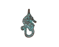 Mykonos Copper (plated) Patina Seahorse Charm 15x24mm