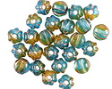 Czech Glass Rainforest w/ Copper Wash Large Hole Melon Round 6mm
