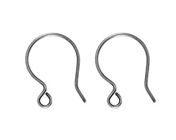 Antique Silver (plated) Large Round Earwire 18x21mm