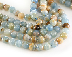 Argentina Banded Blue Calcite Round 8mm