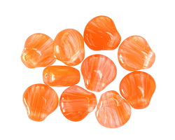 Czech Glass Tangerine Swirl Scallop Shell 9mm