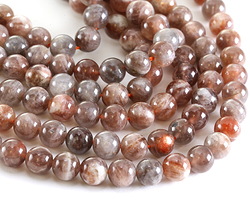 Copper Sunstone Round 8mm