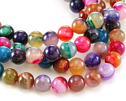 Rainbow Line Agate Round 10mm