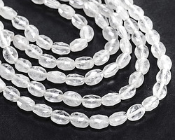 Rock Crystal Quartz Microfaceted Oval 8x6mm