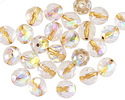 Czech Glass Crystal AB Gold Lined Fire Polished Round 8mm